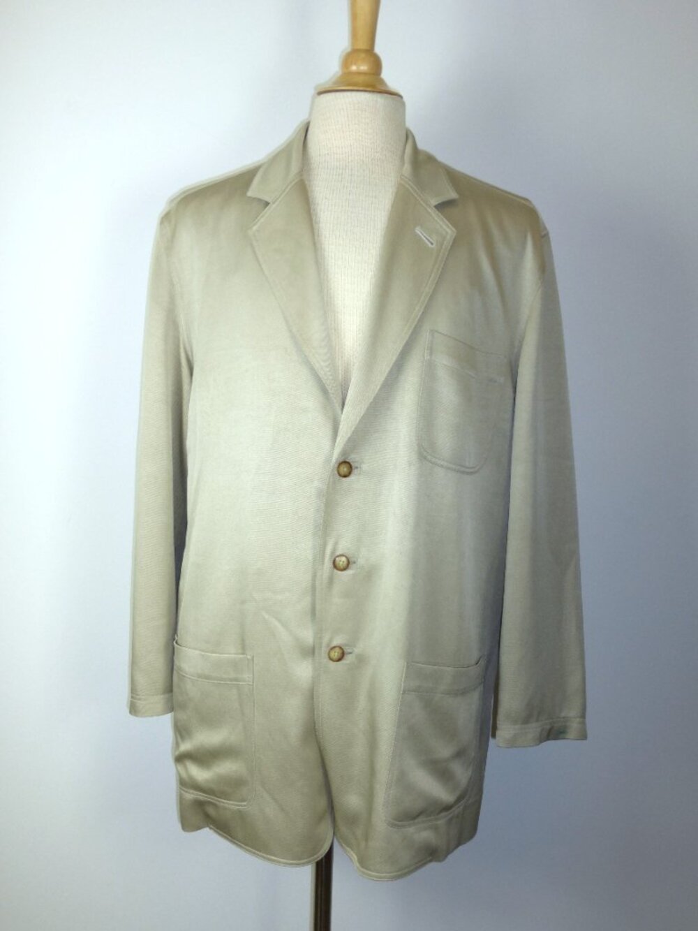 TOMMY BAHAMA tan silk blazer M 3 button Vintage